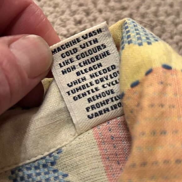 Vintage Krazy Kat 80s Button Down Shirt Heart Patchwork Size Medium Men NEW - Picture 6 of 7